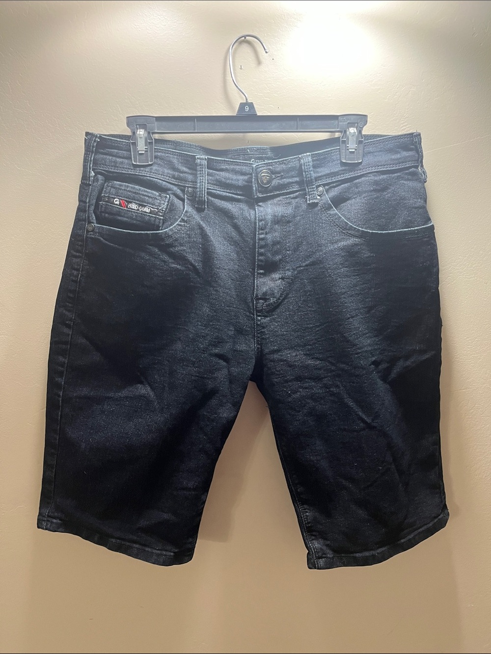 Men's Black Denim Jean Shorts - Straight Fit